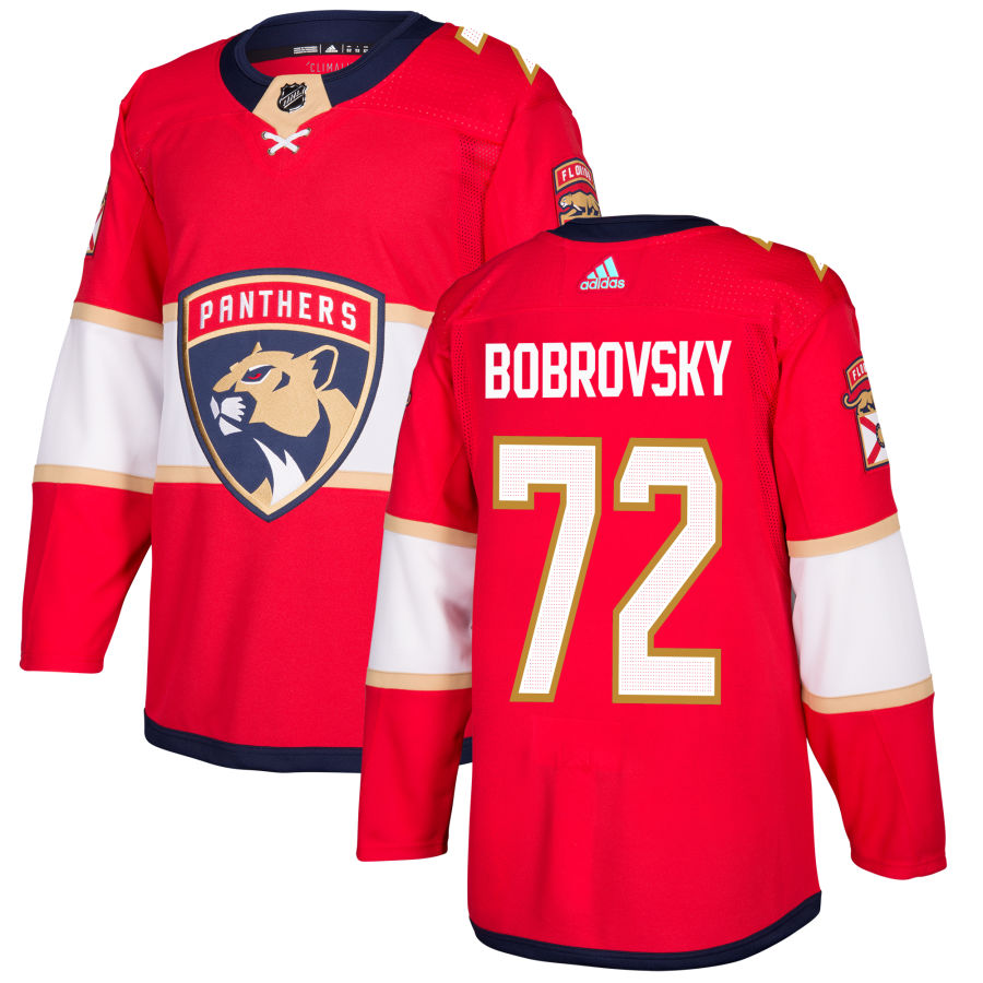 Men's Florida Panthers #72 Sergei Bobrovsky Red Stitched NHL Jersey
